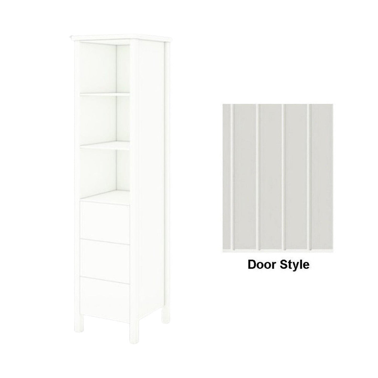 DM Bath 18" x 80" Toffee Maple Stain Freestanding Linen Storage Tower with Groove Wide Door Style