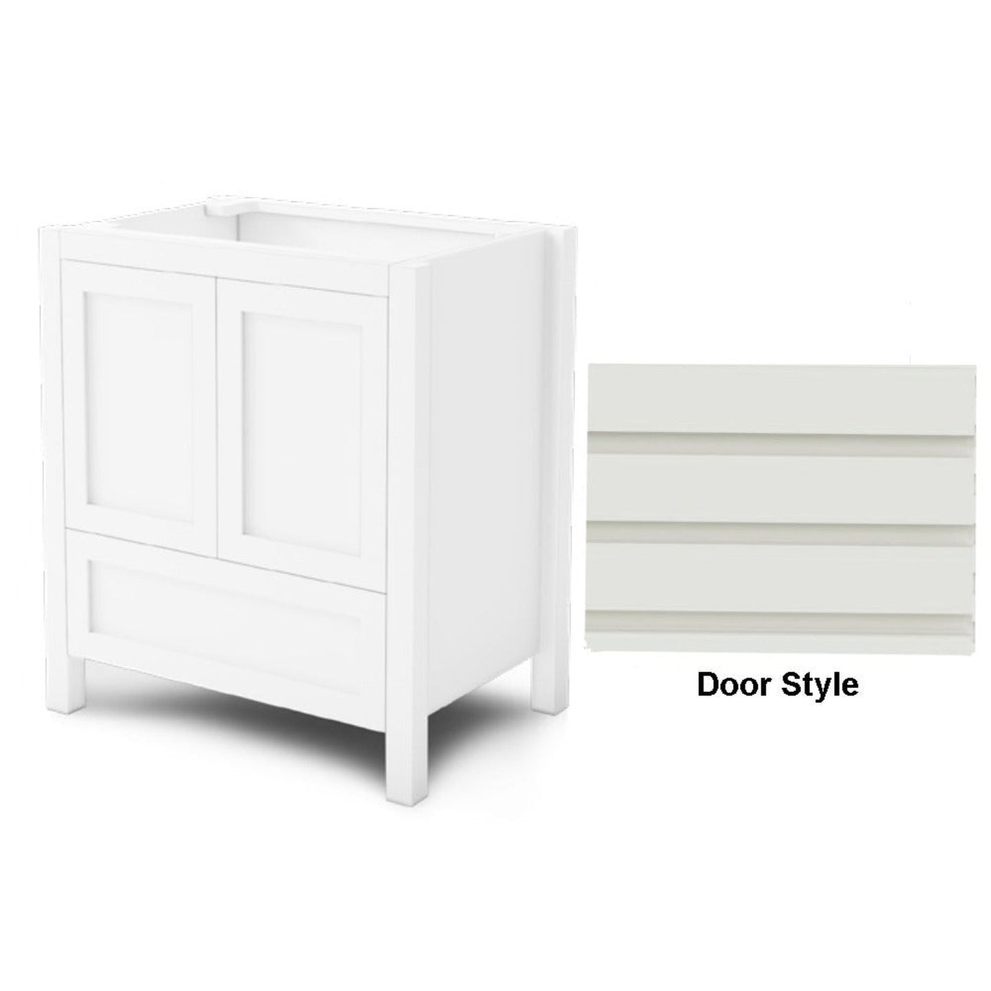 DM Bath 24" Sage Green Finish Freestanding Bathroom Vanity with Horizontal Flutted Wide Door Style