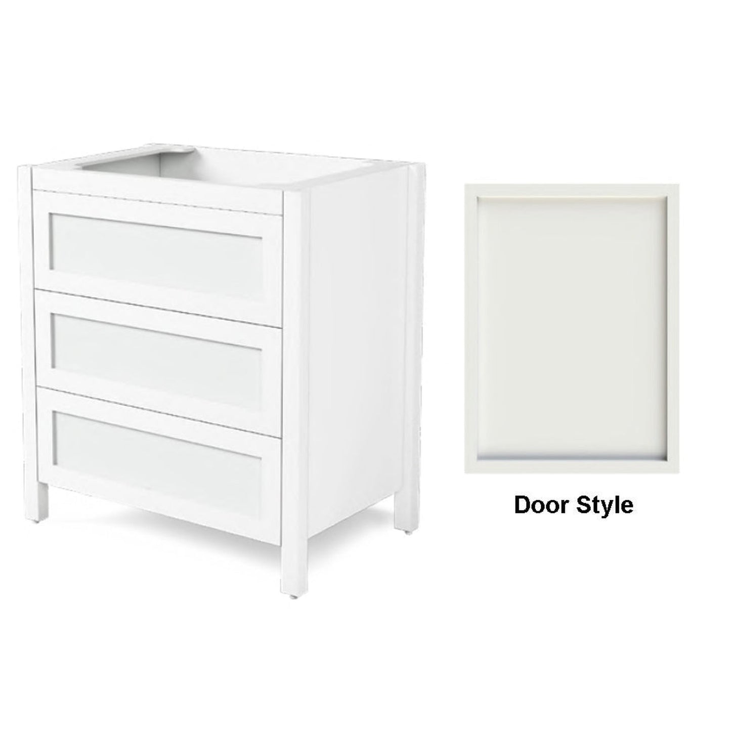 DM Bath 36" Dark Teal Finish Freestanding 3-Drawer Cabinet with Slim Shaker Door Style