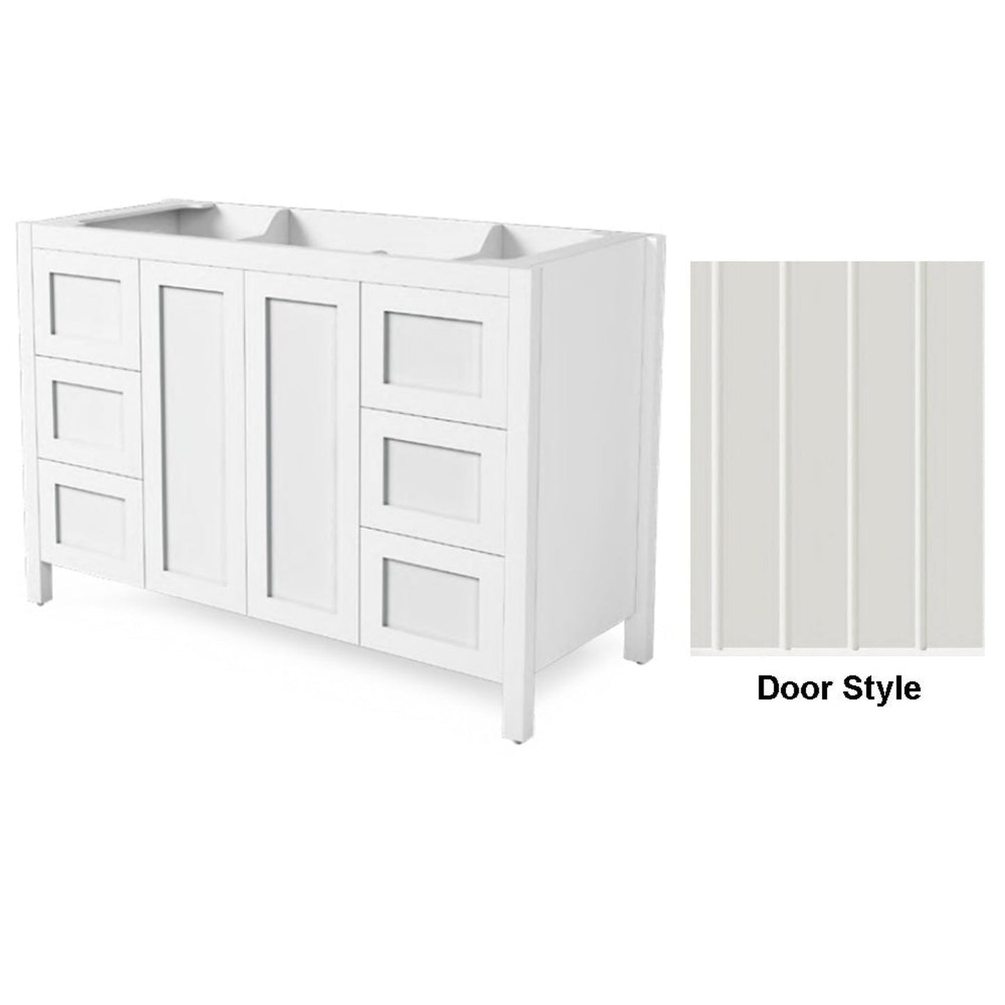 DM Bath 42" Dark Teal Finish Freestanding Bathroom Vanity with Groove Wide Door Style