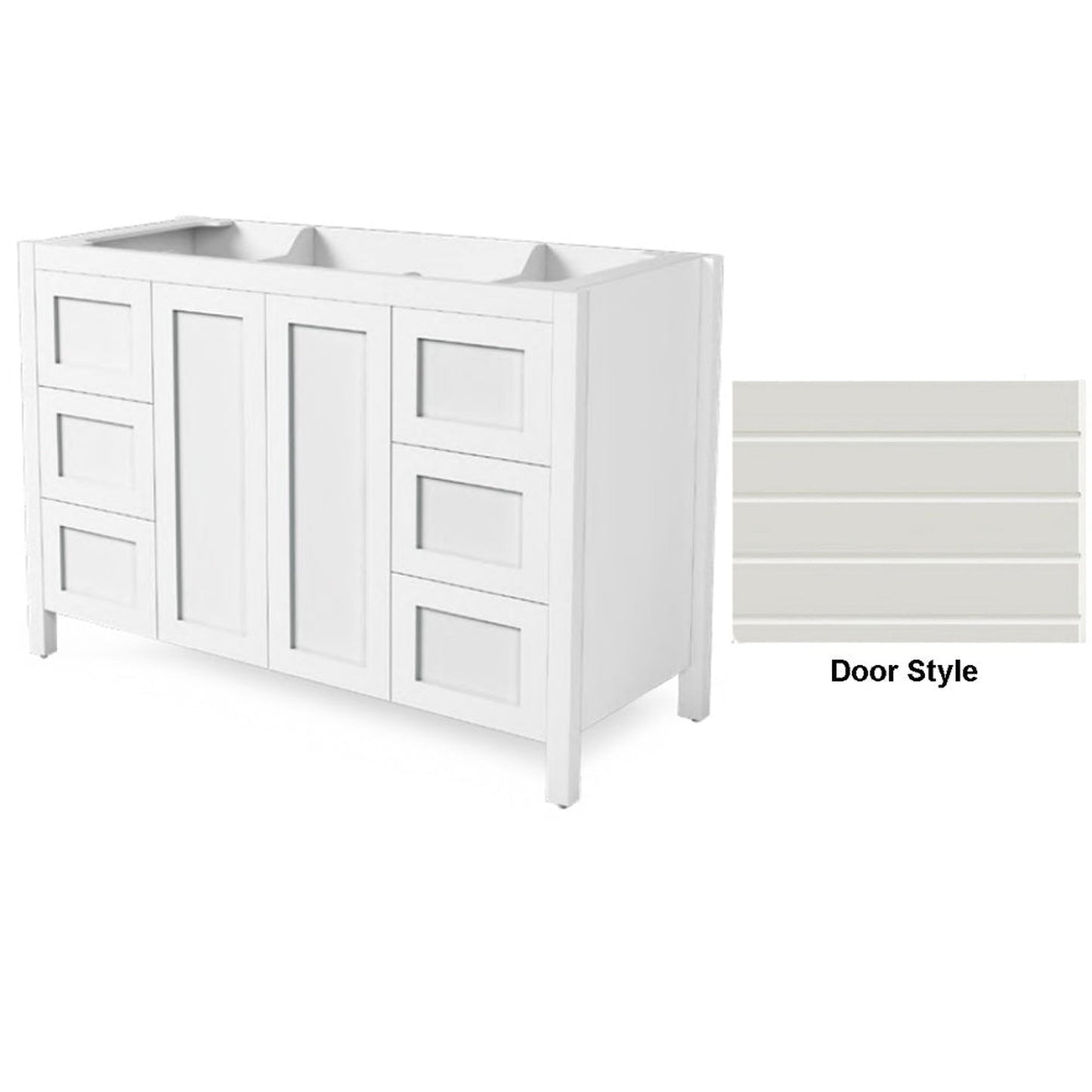 DM Bath 52" Light Grey Finish Freestanding Bathroom Vanity with Horizontal Groove Wide Door Style