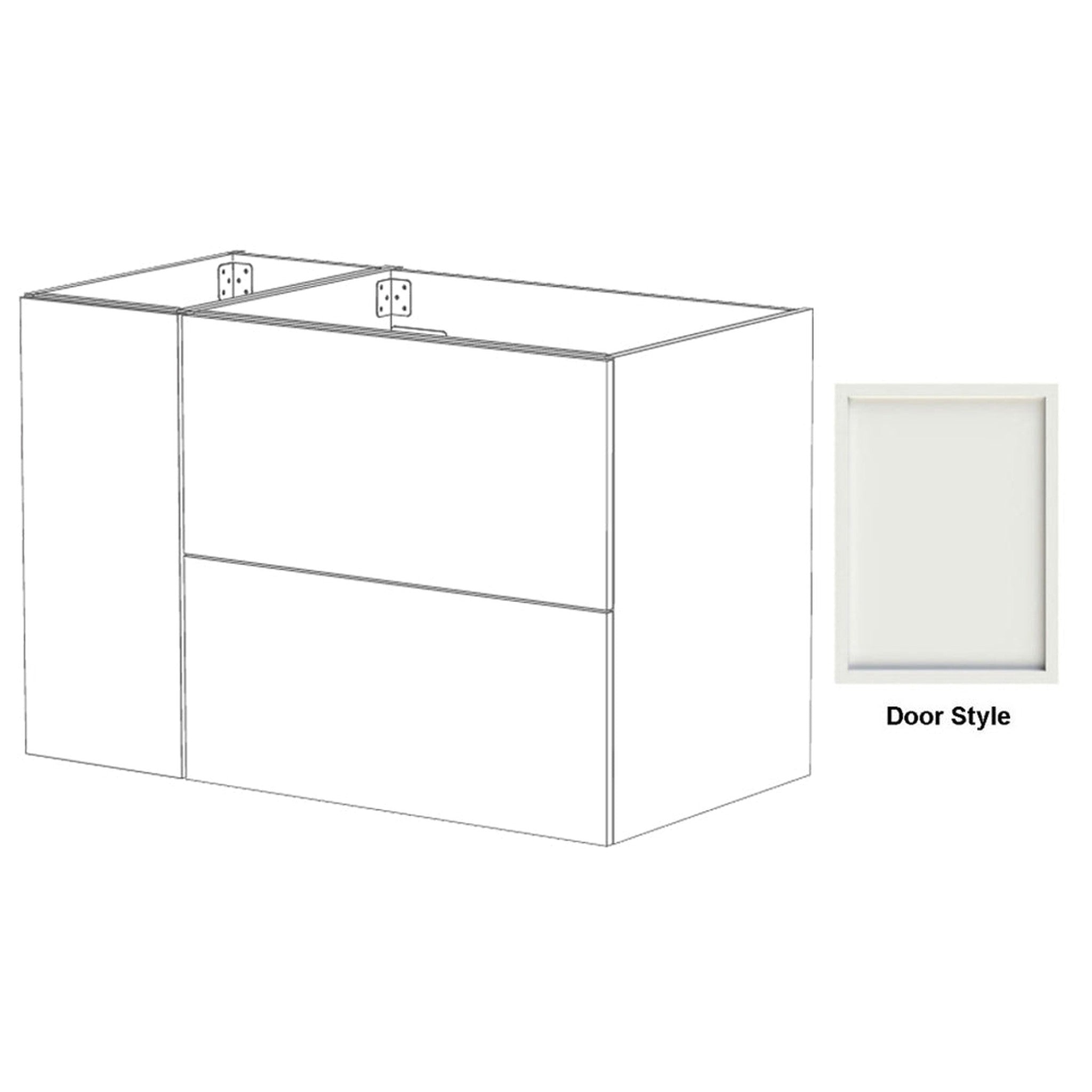 DM Bath AIRE Combo 48" Dark Greige Finish Floating Bathroom Vanity Mod ...
