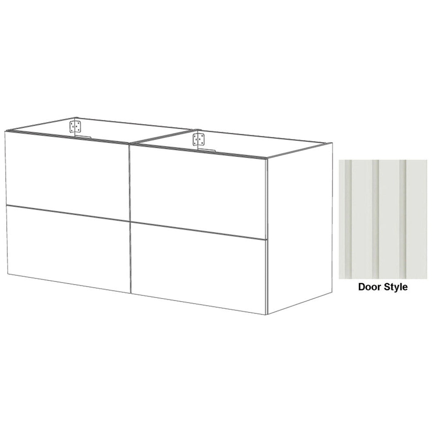 DM Bath MAX Combo 60" Sage Green Finish Floating Bathroom Vanity Modular Set with Flutted Wide Door Style