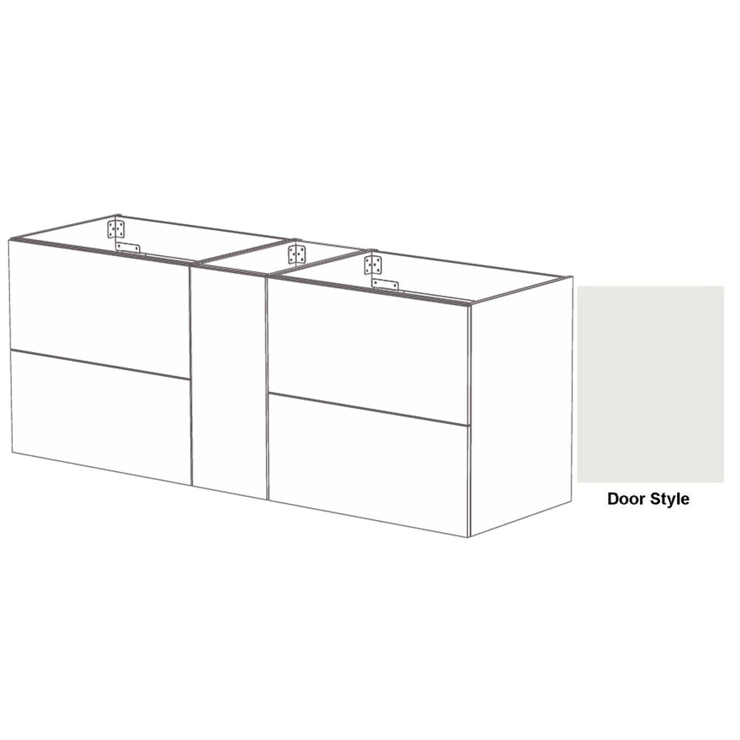 DM Bath SKY Combo 84" Whitewash Maple Stain Floating Bathroom Vanity Modular Set with Slab Door Style