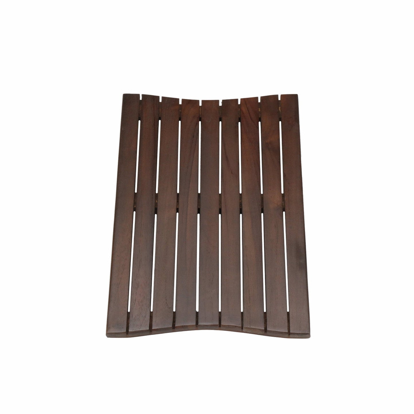 DecoTeak Eleganto 23" Woodland Brown Solid Teak Wood Non Slip Wide Bathroom Floor Mat