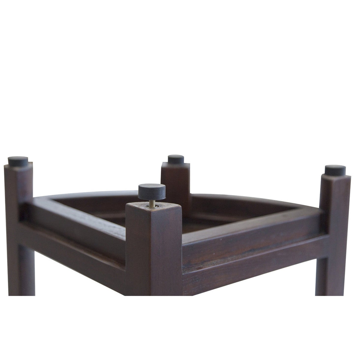 DecoTeak SnazzyCorner 12" W" x 18" H Woodland Brown Solid Teak Wood Wide Corner Shower Bench With Shelf