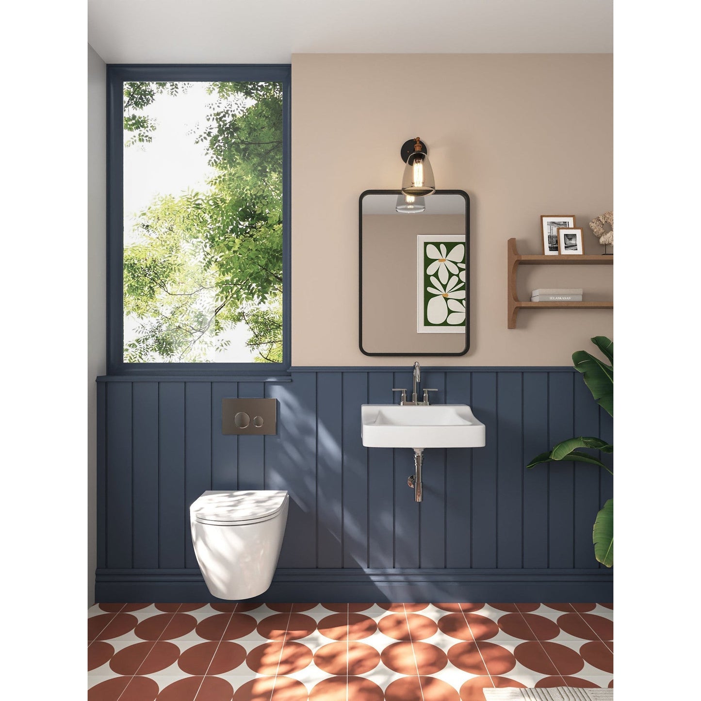 DeerValley 17" Rectangular White Wall-Mounted Bathroom Sink With Overflow Hole