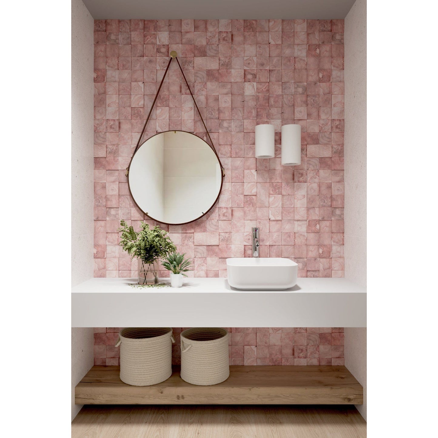 DeerValley Ace 15" Square White Vessel Bathroom Sink