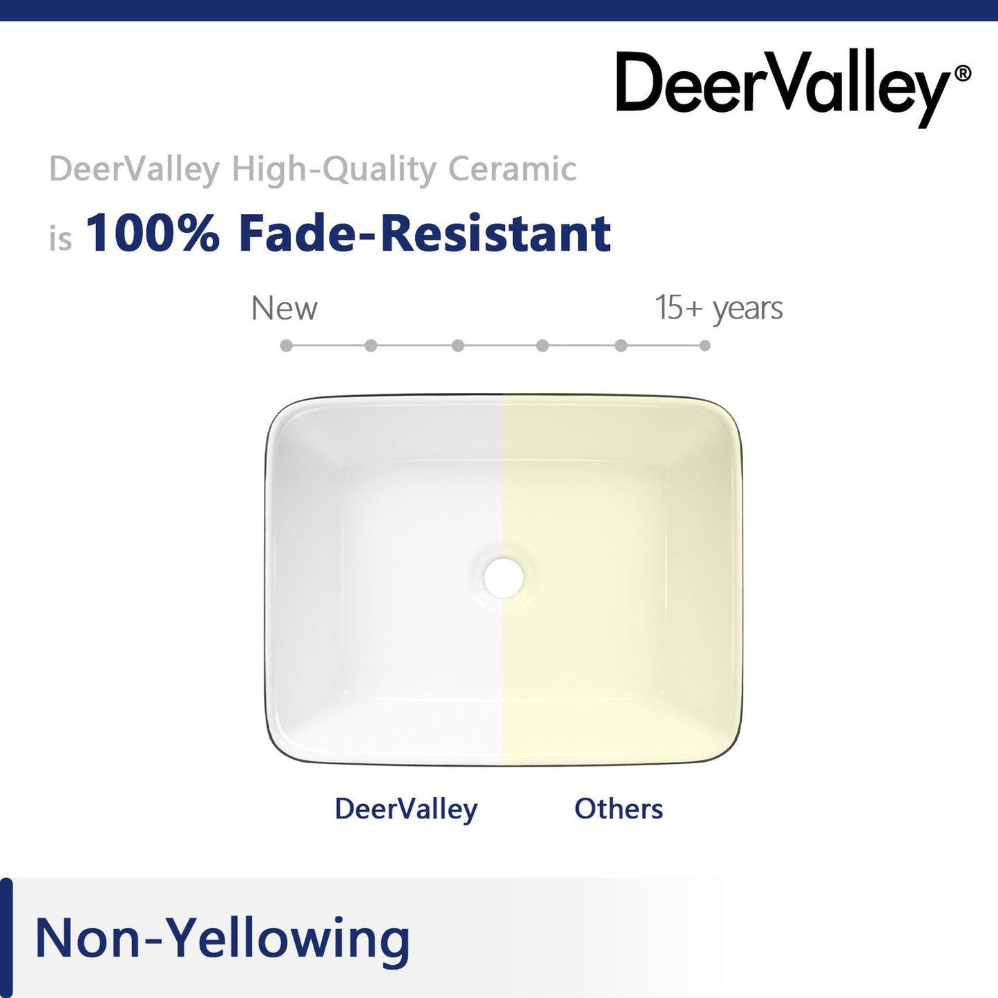 DeerValley Ally 19" Rectangular Black & White Vessel Bathroom Sink