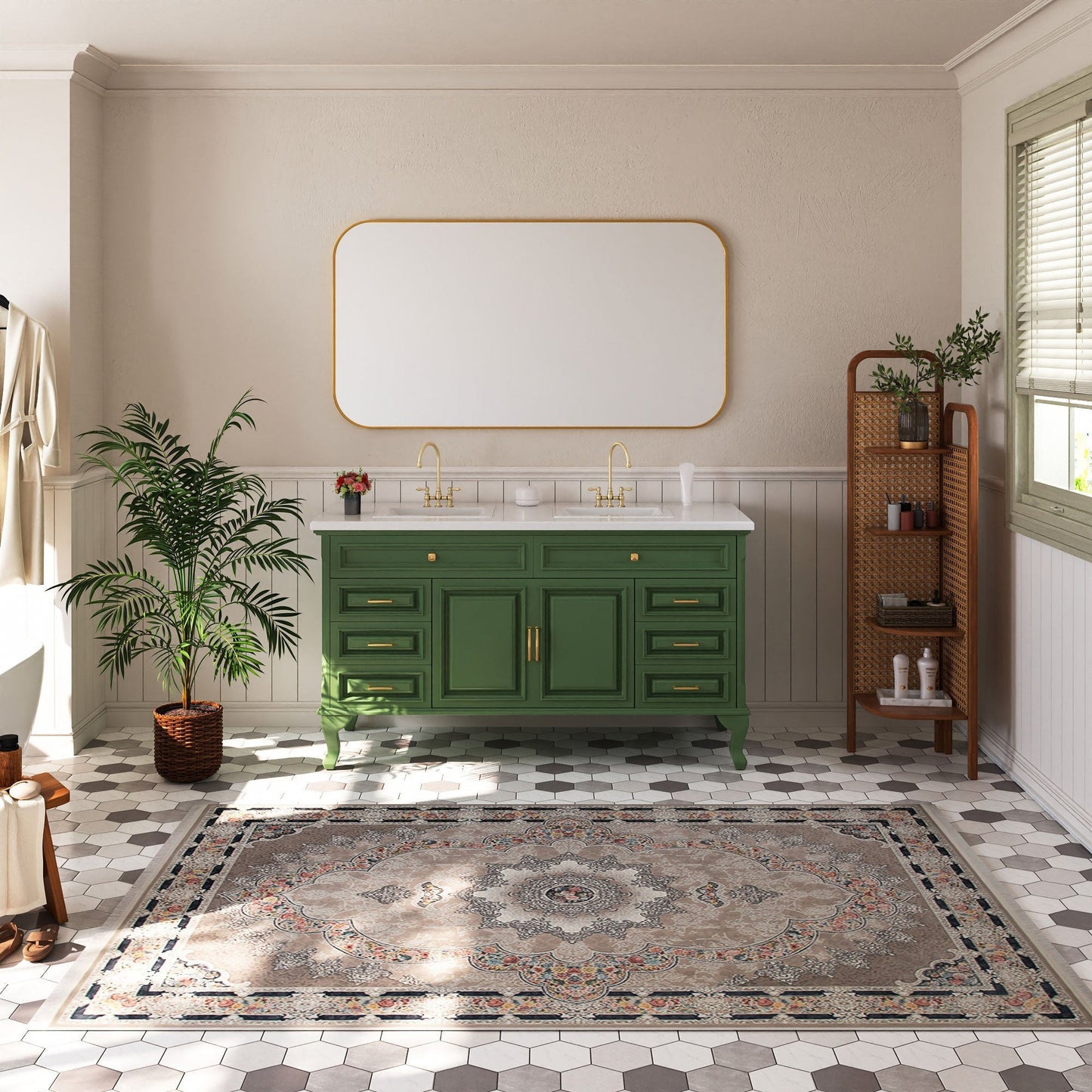 DeerValley DV-1DS0122 18" Rectangular White Drop-in Bathroom Sink With Overflow Hole