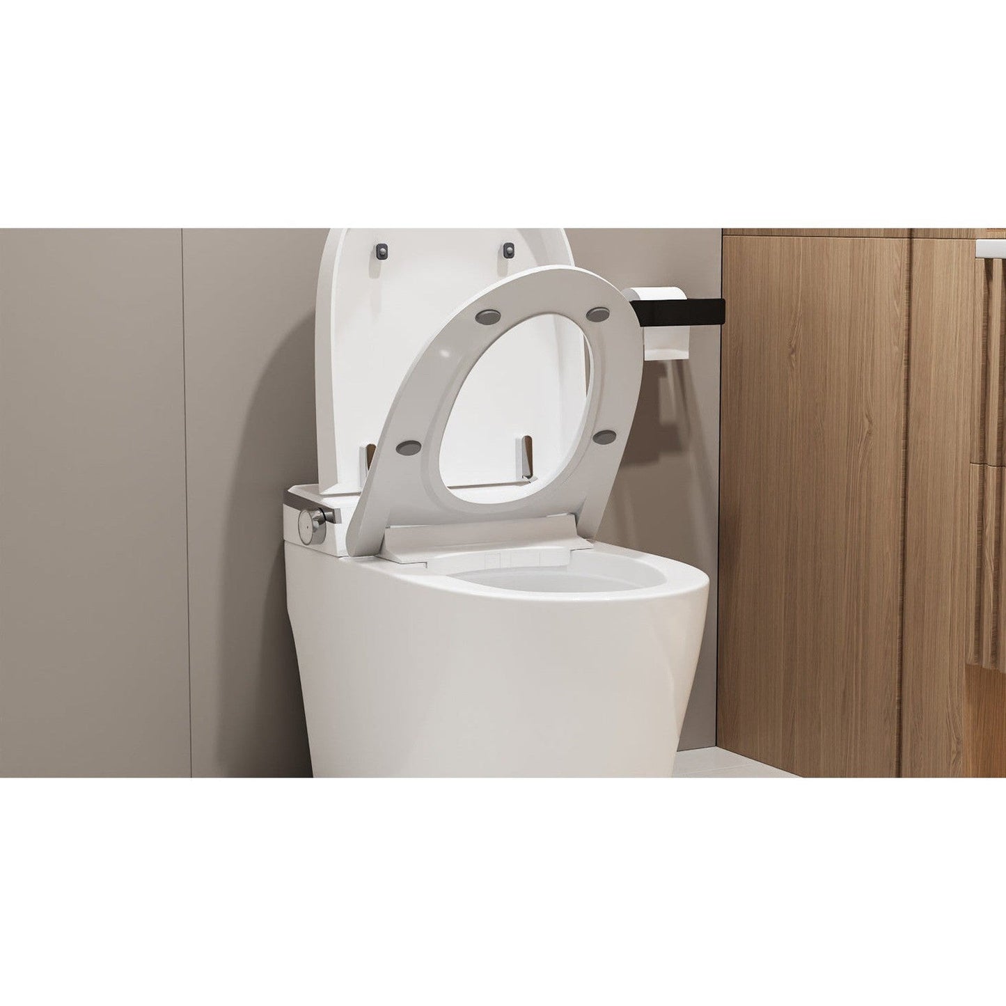 DeerValley One-Piece White Elongated Warm Wash Smart Bidet Toilet With Foot Kick Flush and Seat