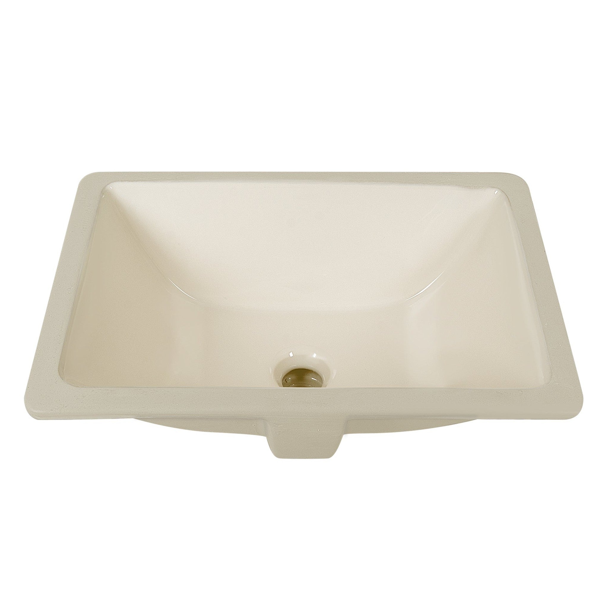 DeerValley Ursa 18" x 13" Rectangular Bone Undermount Bathroom Sink Wi ...