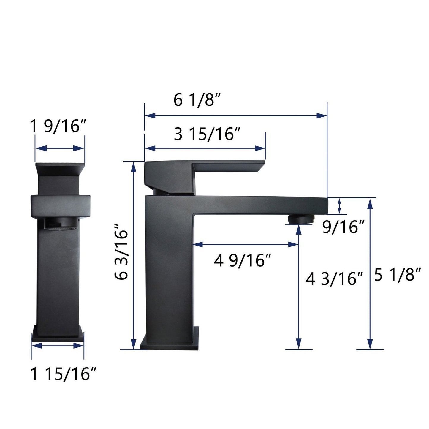 DeerValley Ursa Matte Black Stainless Steel Stain Resistant Single Hole Bathroom Faucet