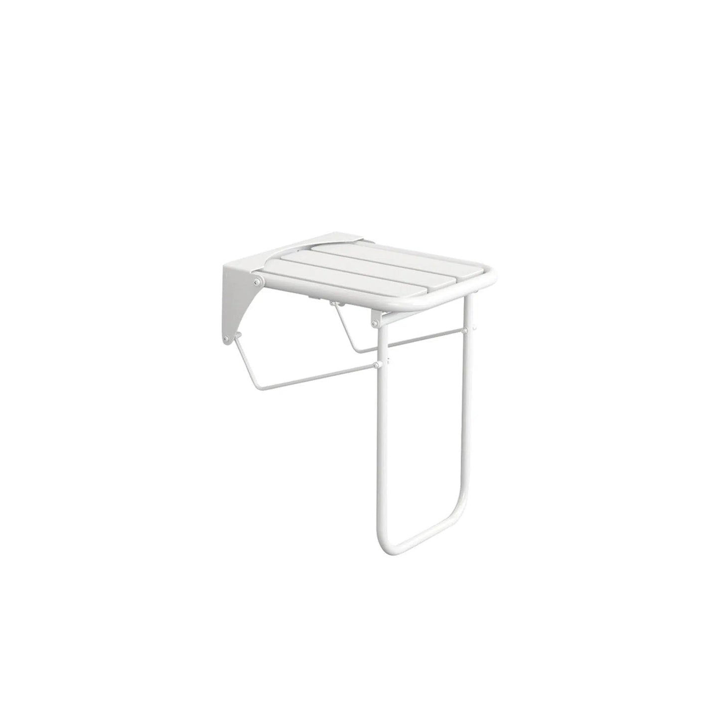 Design By Intent - Ever Life Designs Elegancia 14" Fold Away ADA Compliant White Stainless Steel Folding Shower Seat