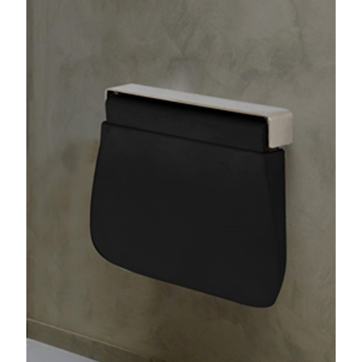 Design By Intent - Ever Life Designs Tuck 14" Black Soft Polyurethane Fold Away Shower Seat With Stainless Steel Frame