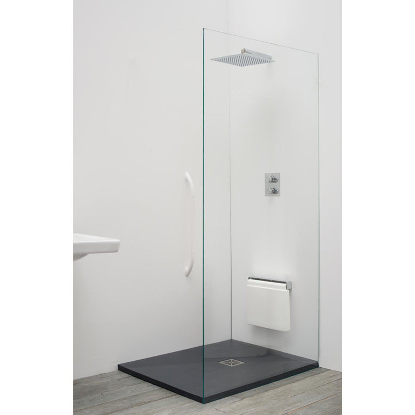 Design By Intent - Ever Life Designs Tuck 14" White Soft Polyurethane Fold Away Shower Seat With Stainless Steel Frame