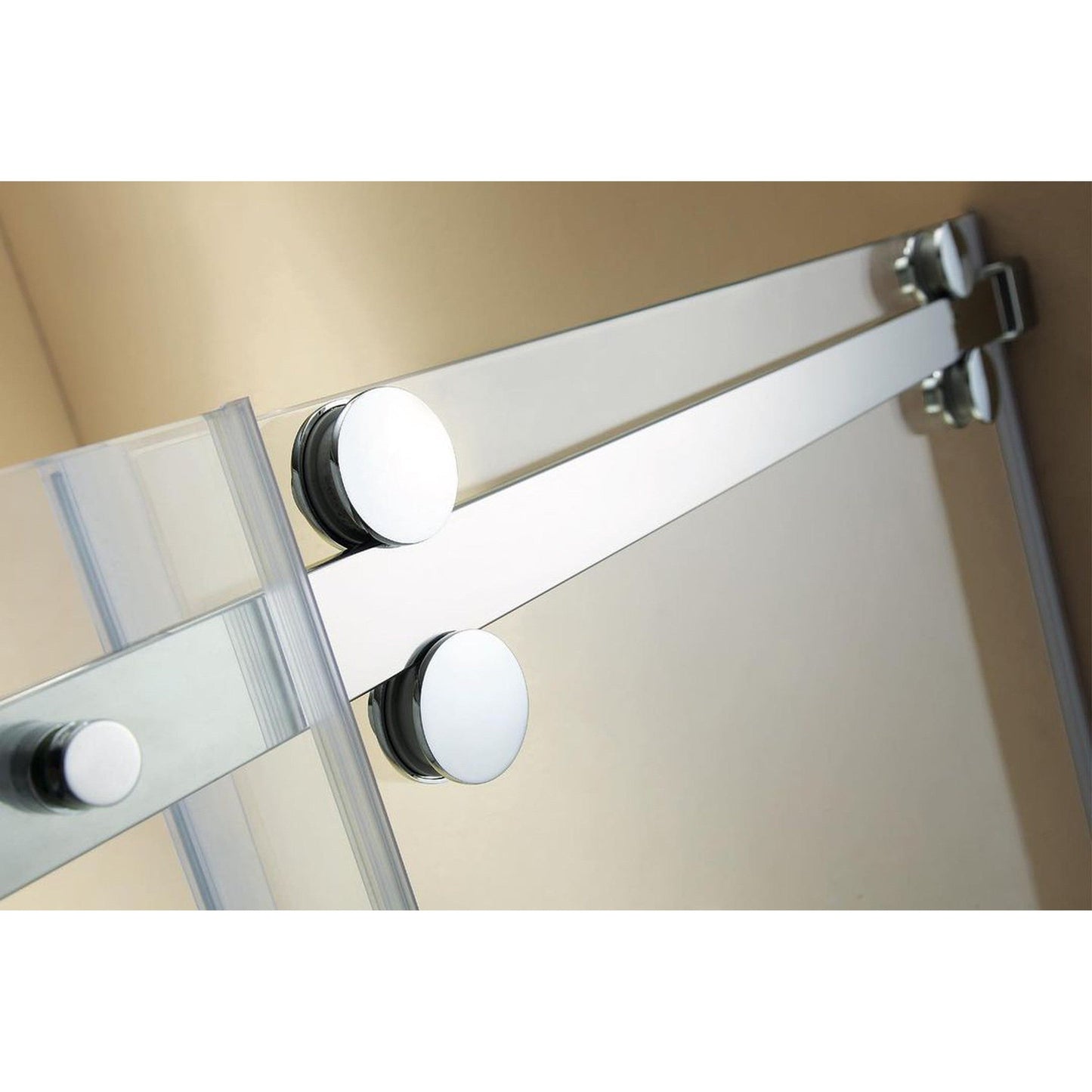 Domain Cabinets Houston 60" x 77" Framed Stainless Steel Tempered Glass Shower Door