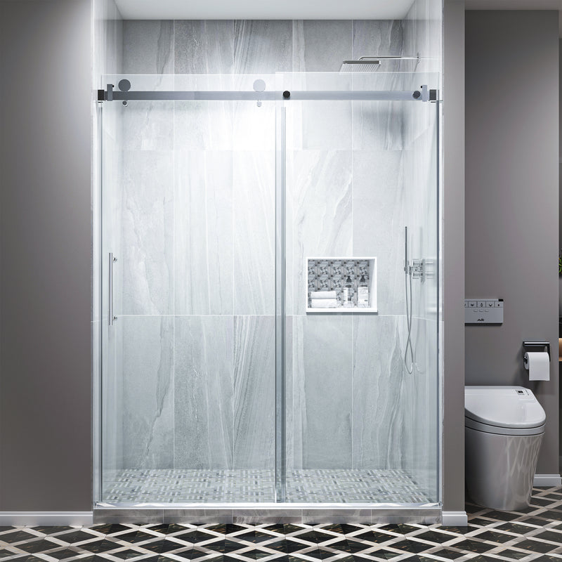 DreamWerks 60" x 79" Bypass Semi-Frameless Corner Shower Door