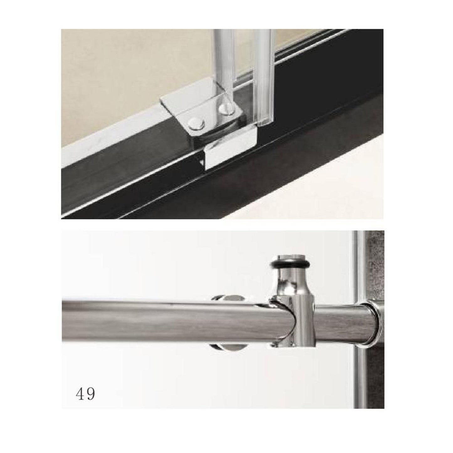 Dreamwerks Luxury 60" x 79" Frosted Glass Frameless Sliding Shower Door With Stainless Steel Handles