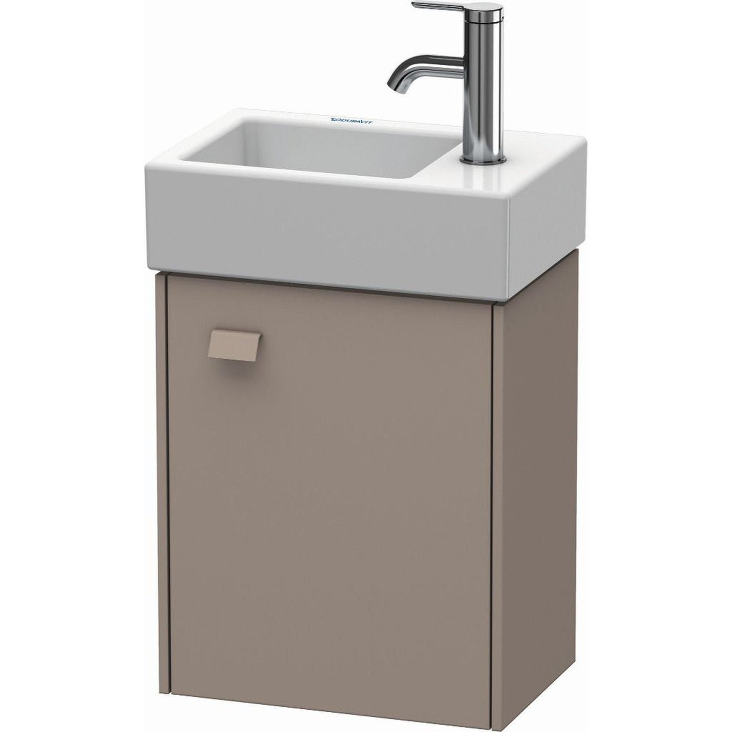 Duravit Brioso 14" x 17" x 9" Wall-Mount Vanity Unit With Right Hinge One Door Cabinet in Basalt Matt