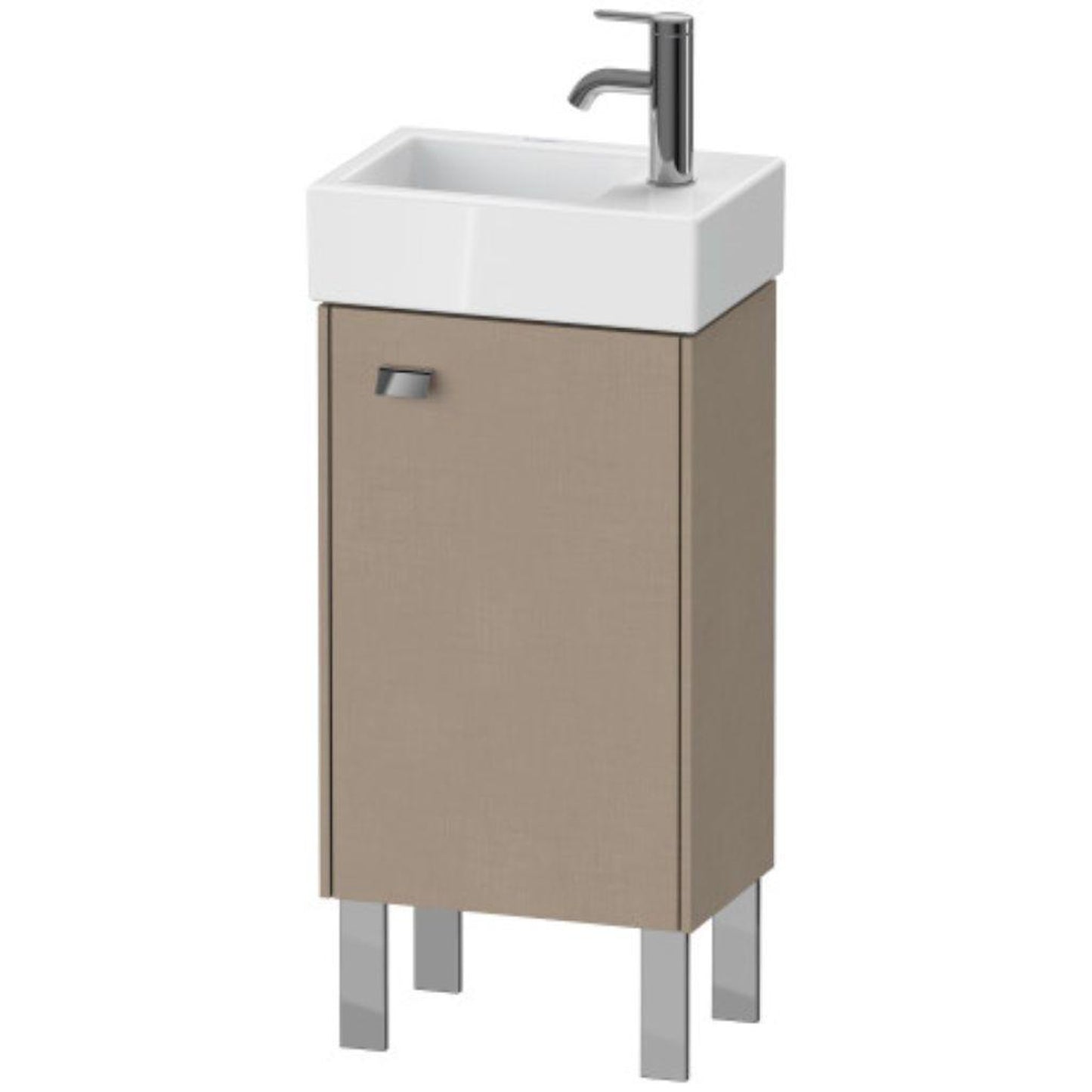 Duravit Brioso 14" x 22" x 9" Floor Standing Vanity Unit With Right Hinge One Door Cabinet in Linen and Chrome Handle