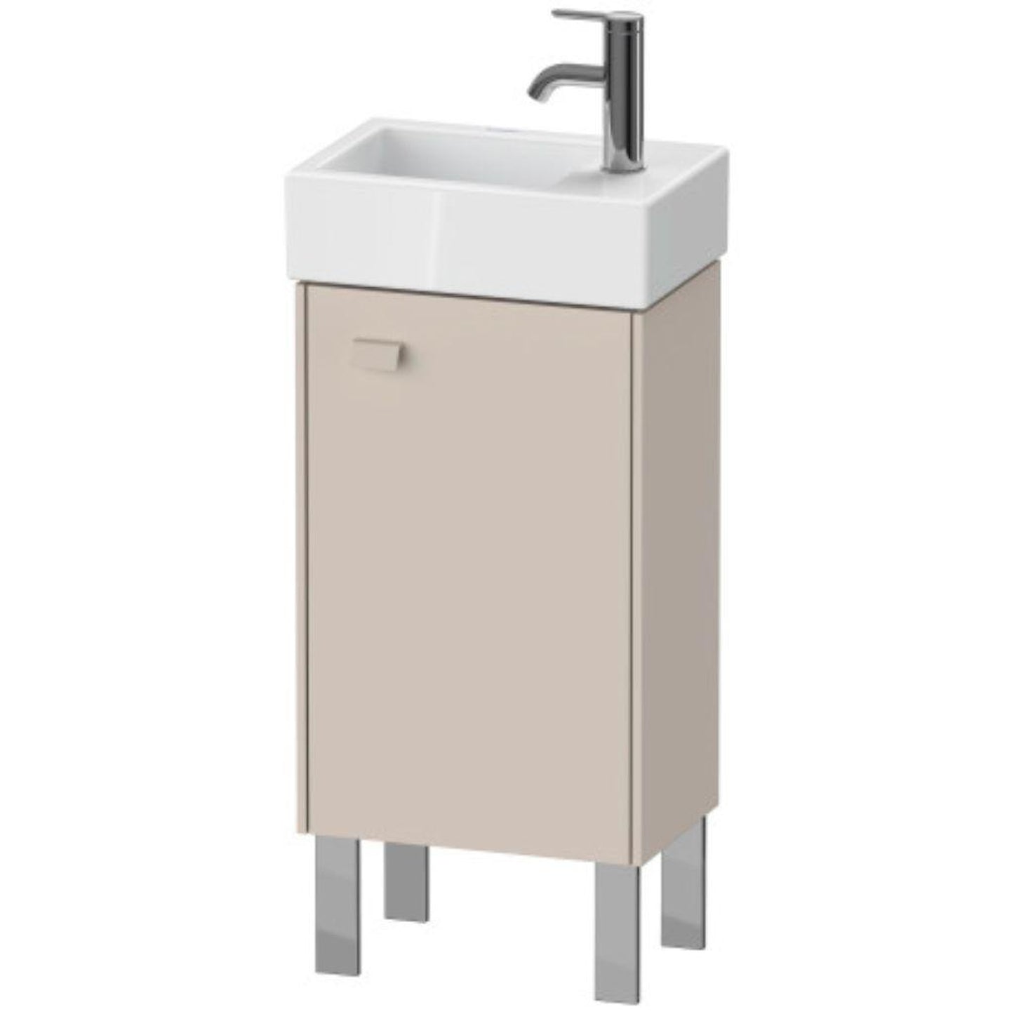 Duravit Brioso 14" x 22" x 9" Floor Standing Vanity Unit With Right Hinge One Door Cabinet in Taupe