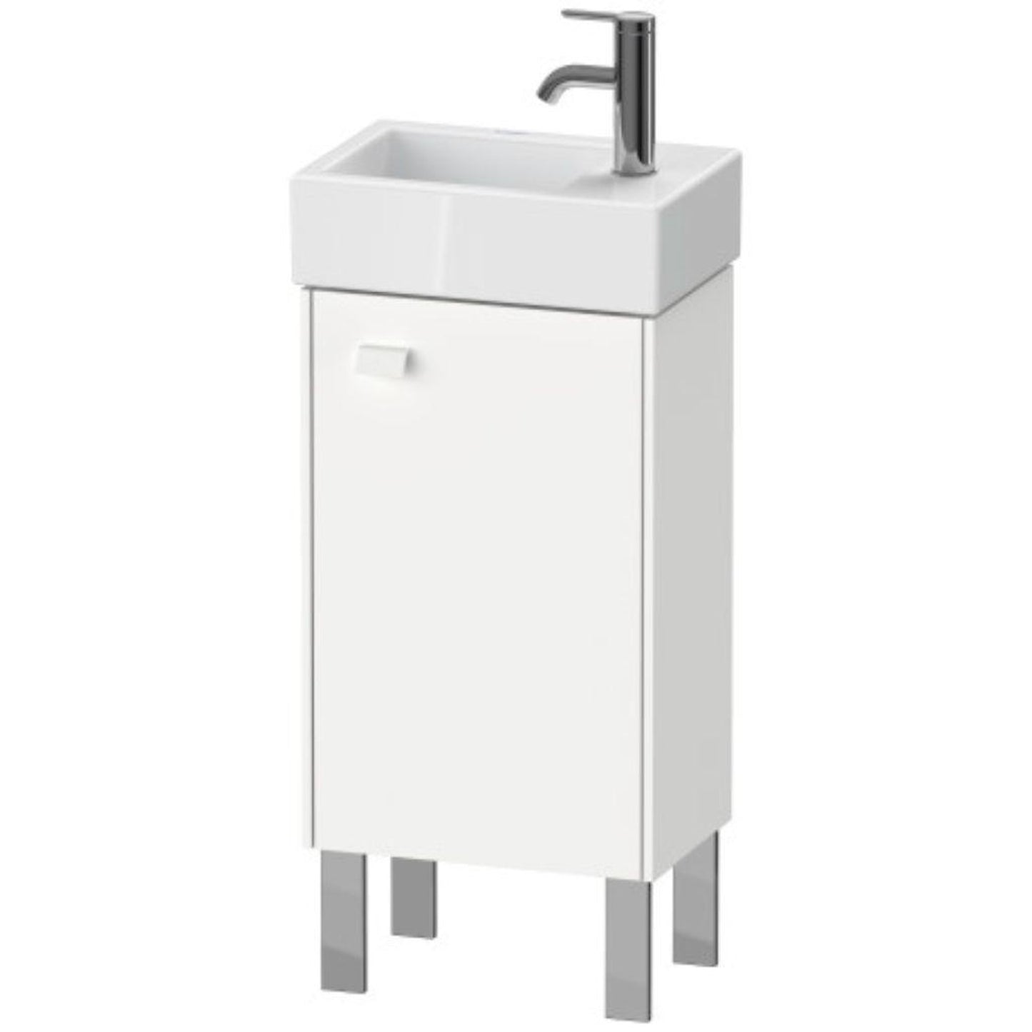 Duravit Brioso 14" x 22" x 9" Floor Standing Vanity Unit With Right Hinge One Door Cabinet in White Matt