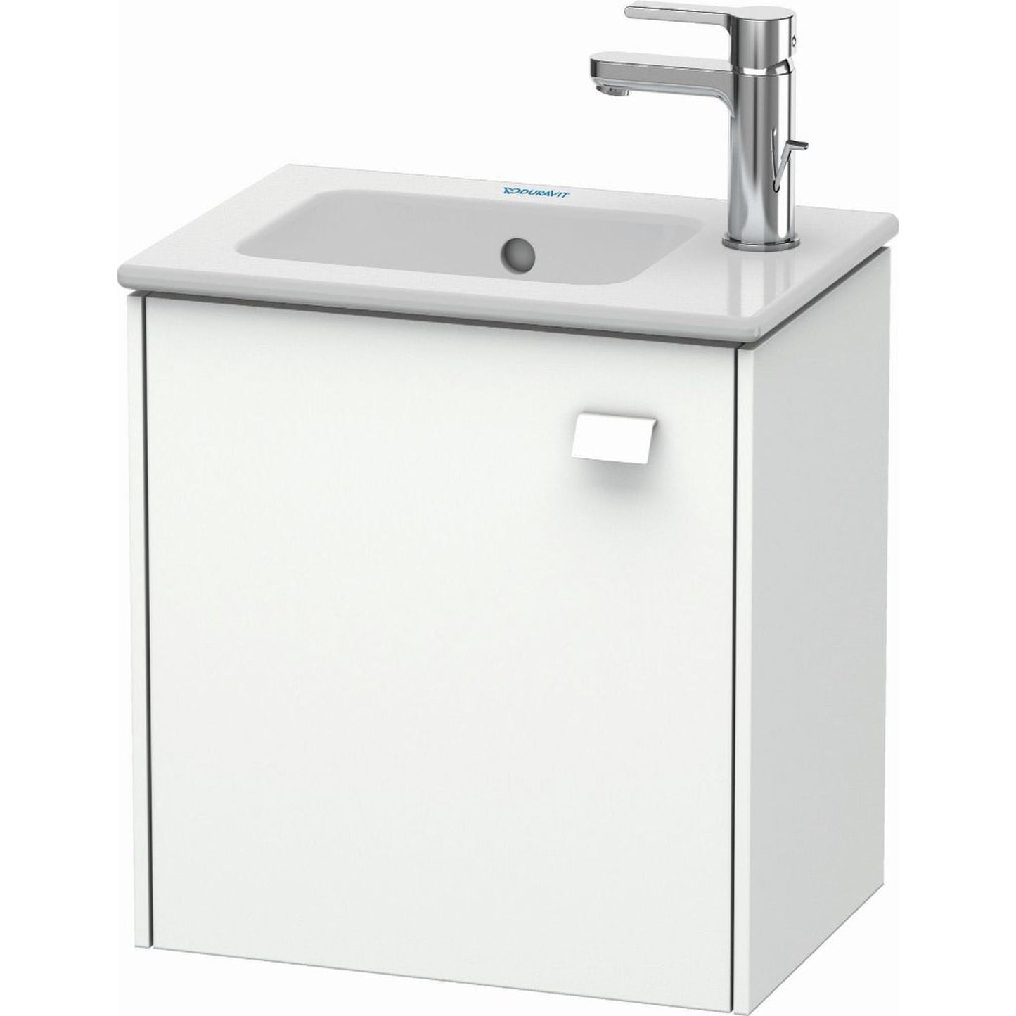Duravit Brioso 17" x 17" x 11" Wall-Mount Vanity Unit With Left Hinge One Door Cabinet in White Matt