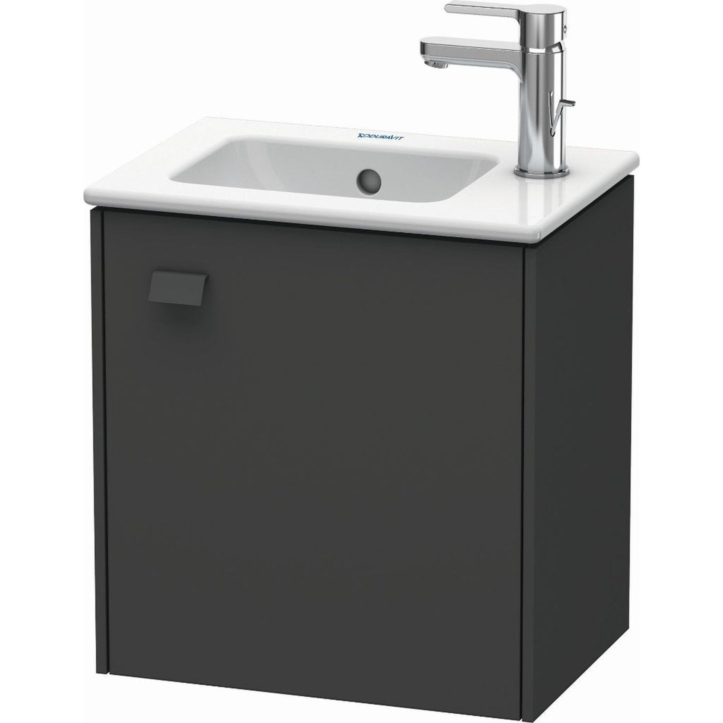 Duravit Brioso 17" x 17" x 11" Wall-Mount Vanity Unit With Right Hinge One Door Cabinet in Graphite Matt