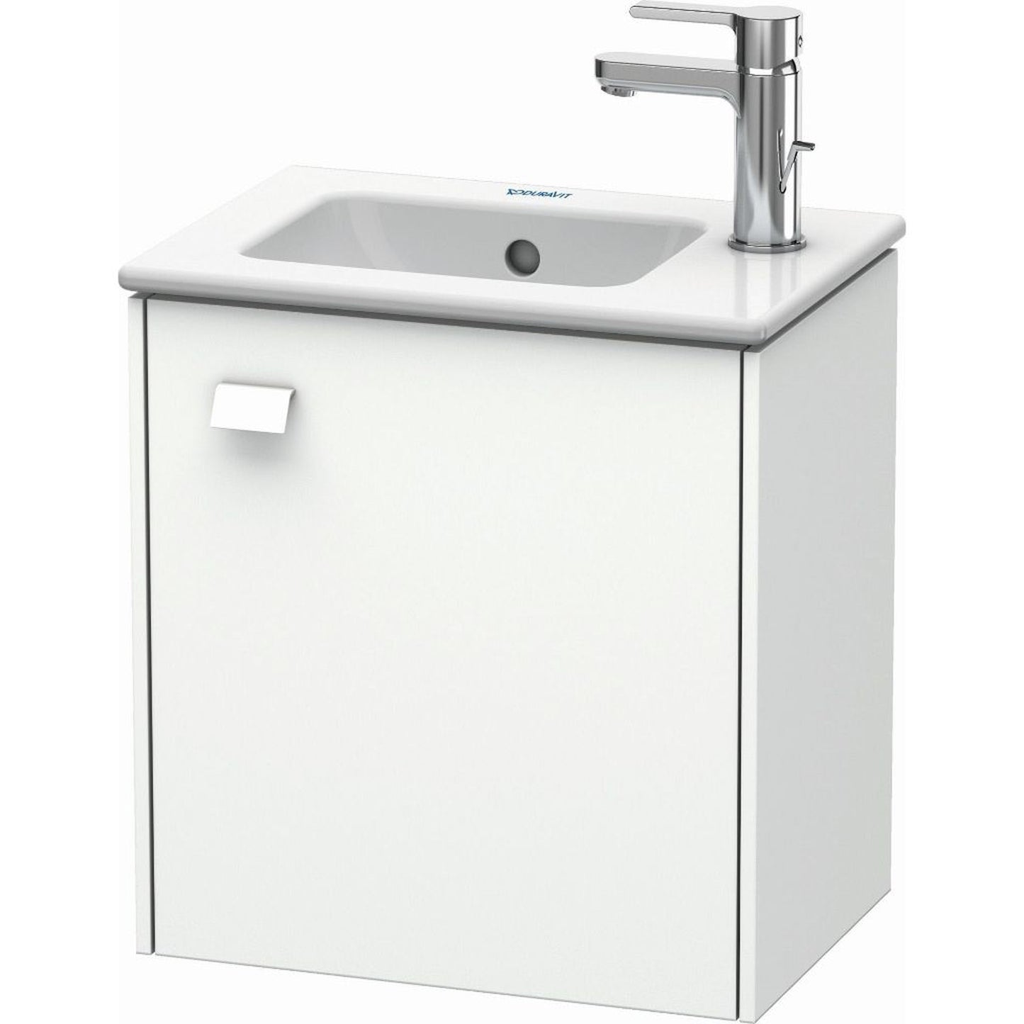 Duravit Brioso 17" x 17" x 11" Wall-Mount Vanity Unit With Right Hinge One Door Cabinet in White Matt