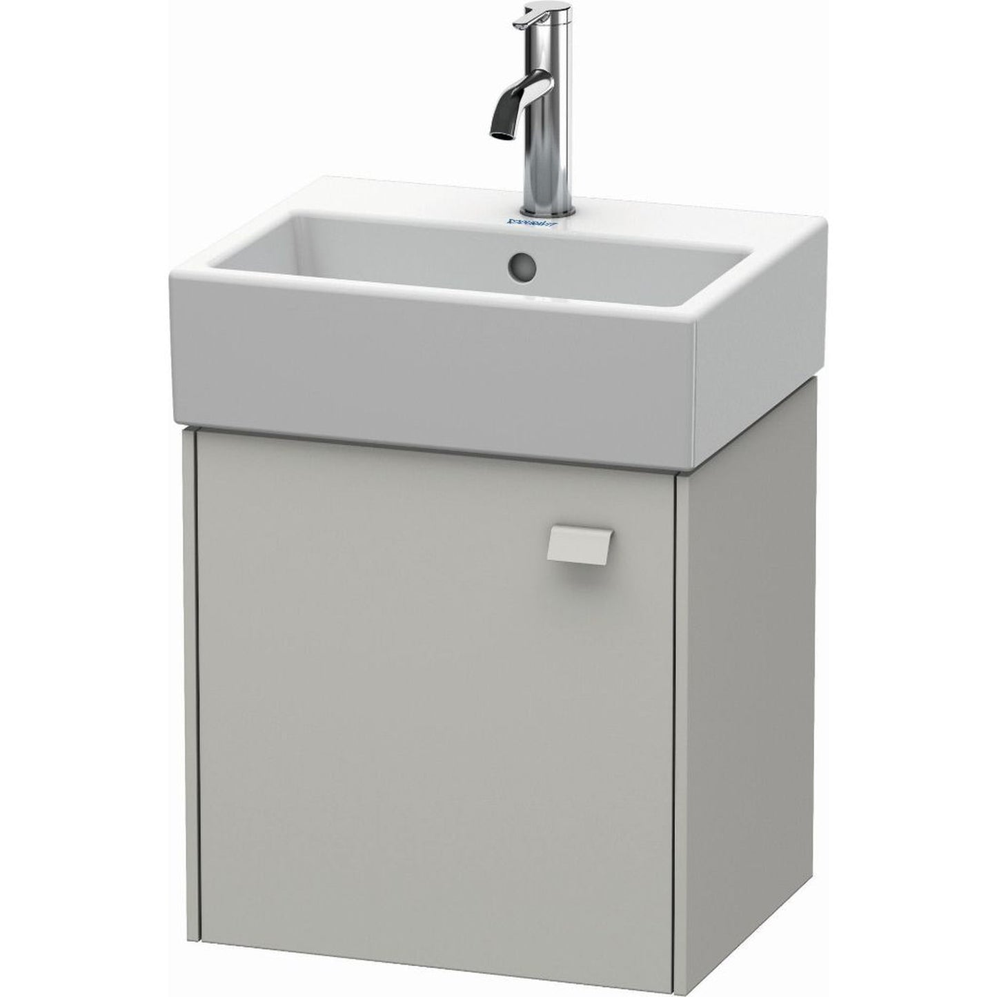 Duravit Brioso 17" x 17" x 13" Wall-Mount Vanity Unit With Left Hinge One Door Cabinet in Concrete Grey Matt