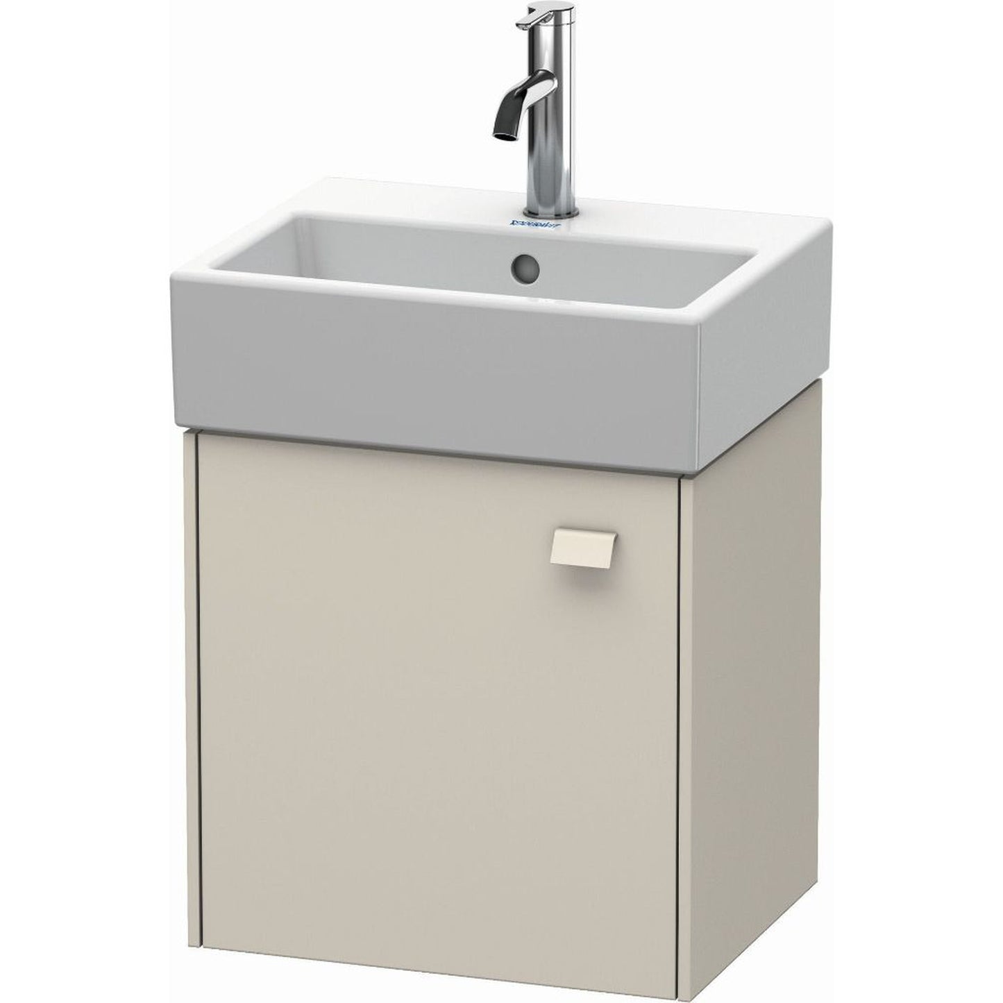 Duravit Brioso 17" x 17" x 13" Wall-Mount Vanity Unit With Left Hinge One Door Cabinet in Taupe