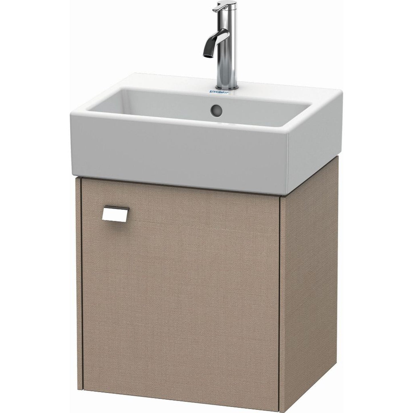 Duravit Brioso 17" x 17" x 13" Wall-Mount Vanity Unit With Right Hinge One Door Cabinet in Linen and Chrome Handle