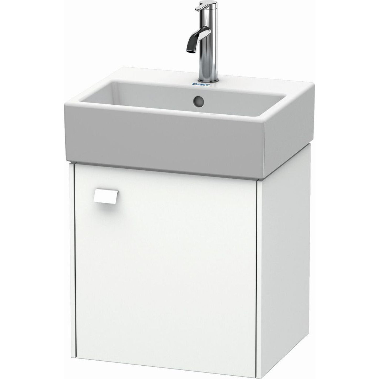 Duravit Brioso 17" x 17" x 13" Wall-Mount Vanity Unit With Right Hinge One Door Cabinet in White Matt