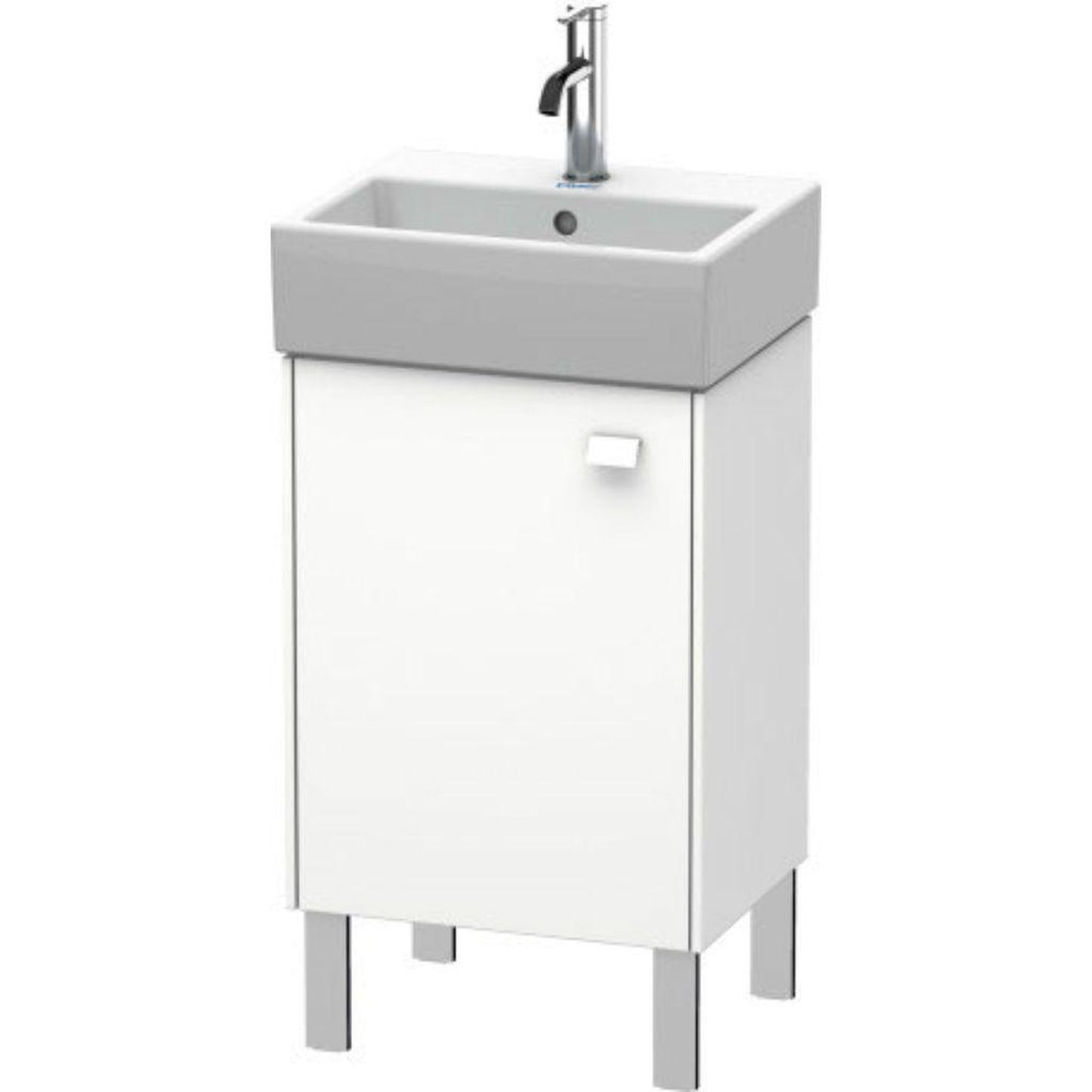 Duravit Brioso 17" x 22" x 13" Floor Standing Vanity Unit With Left Hinge One Door Cabinet in White Matt