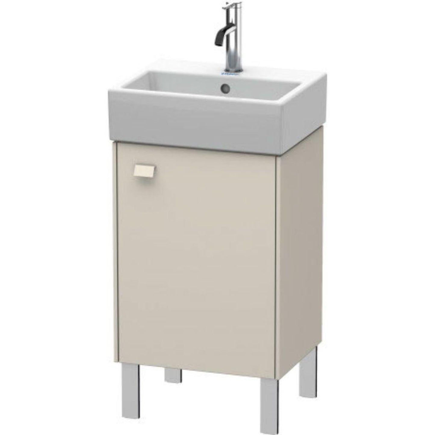 Duravit Brioso 17" x 22" x 13" Floor Standing Vanity Unit With Right Hinge One Door Cabinet in Taupe