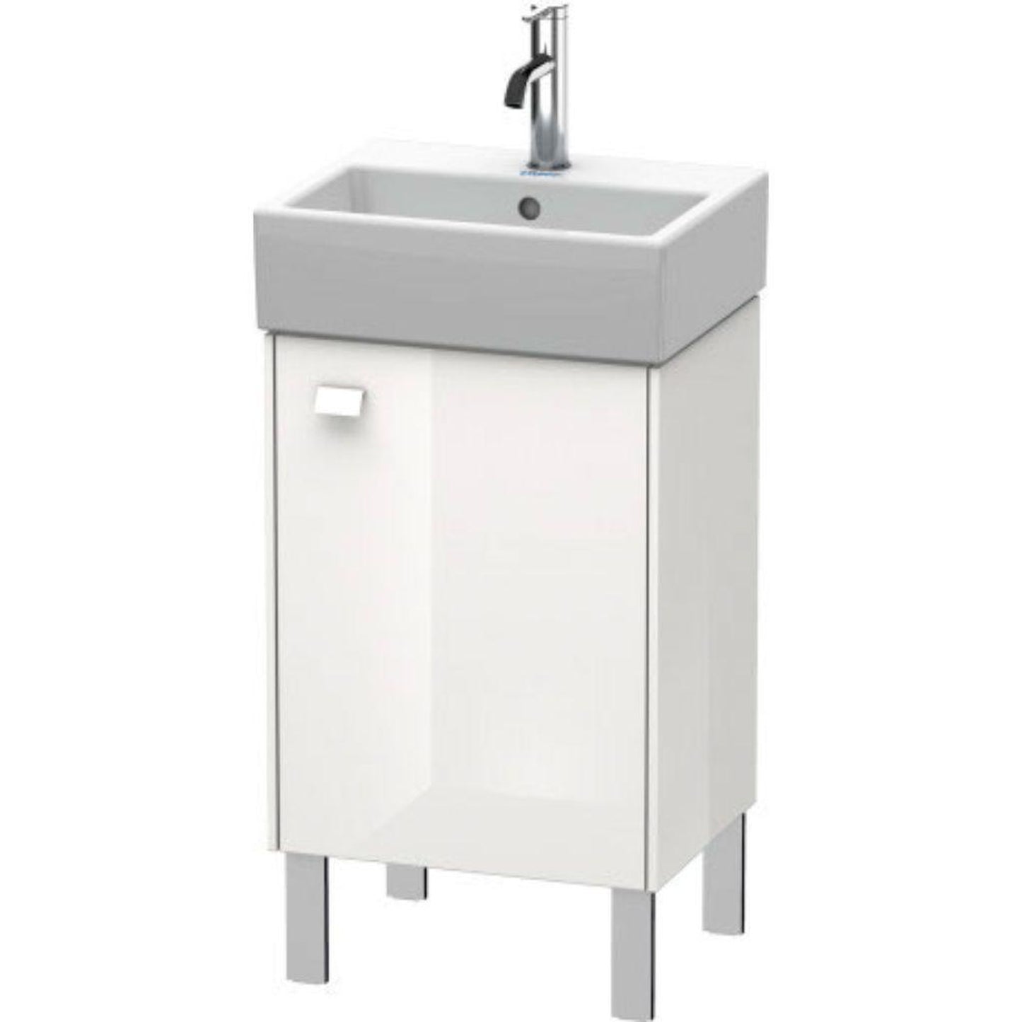 Duravit Brioso 17" x 22" x 13" Floor Standing Vanity Unit With Right Hinge One Door Cabinet in White High Gloss