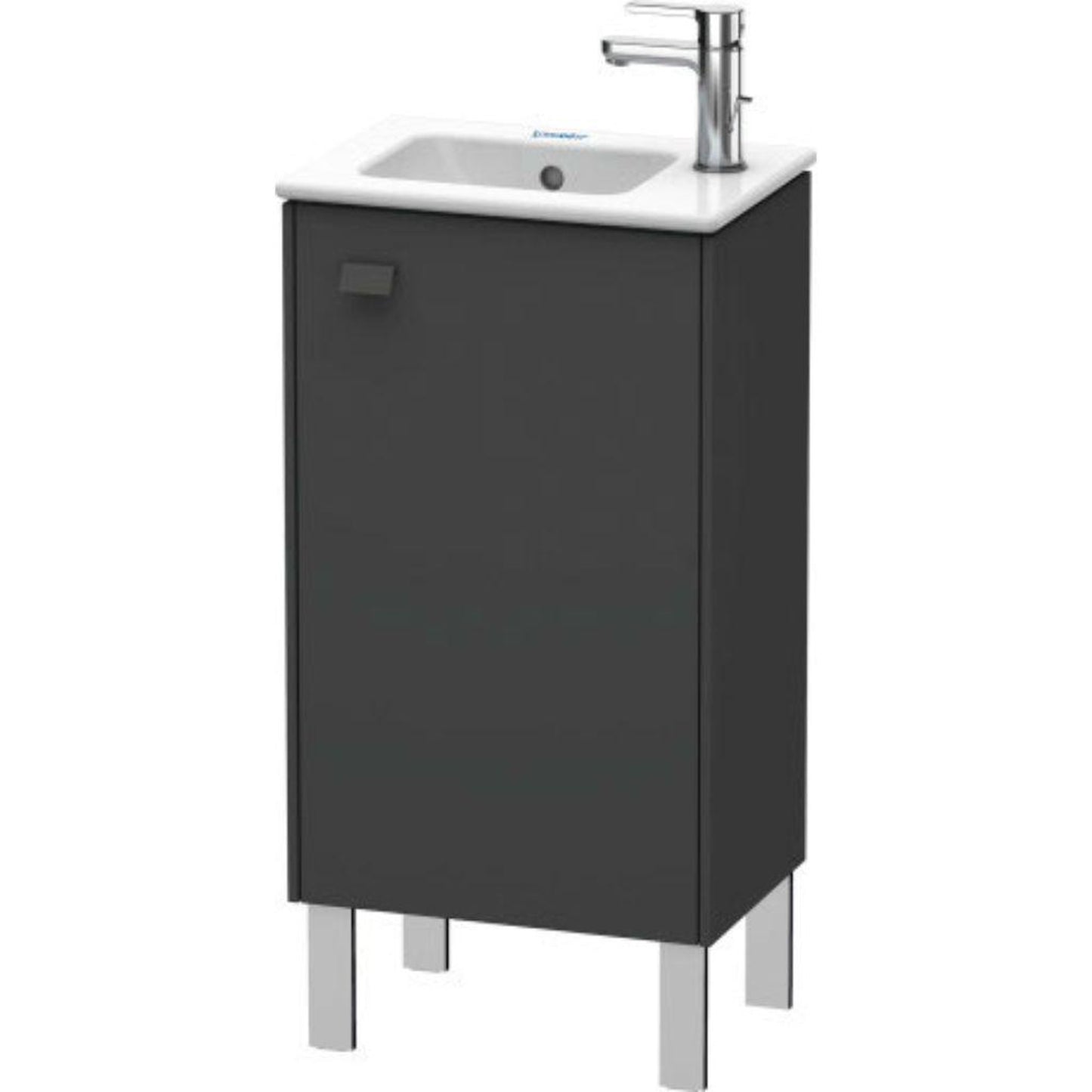 Duravit Brioso 17" x 27" x 11" Floor Standing Vanity Unit With Right Hinge One Door Cabinet in Graphite Matt