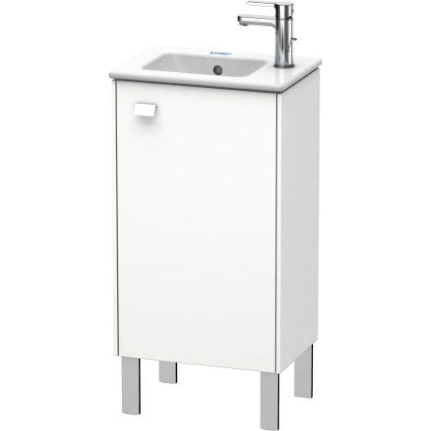 Duravit Brioso 17" x 27" x 11" Floor Standing Vanity Unit With Right Hinge One Door Cabinet in White Matt