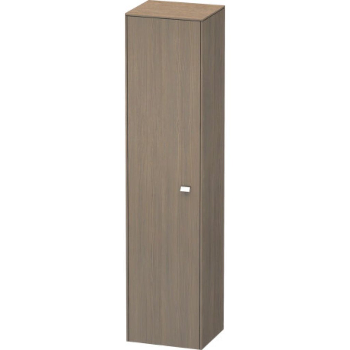 Duravit Brioso 17" x 70" x 14" Tall Cabinet With Left Door in Oak Terra and Chrome Handle