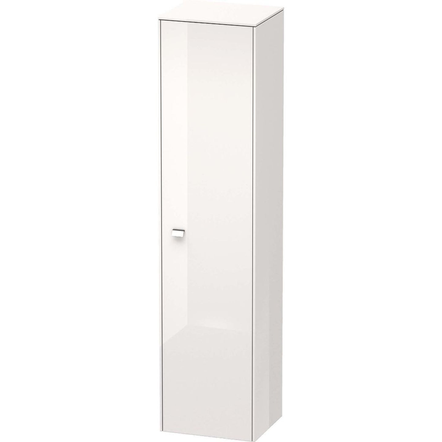 Duravit Brioso 17" x 70" x 14" Tall Cabinet With Right Door in White High Gloss and Chrome Handle