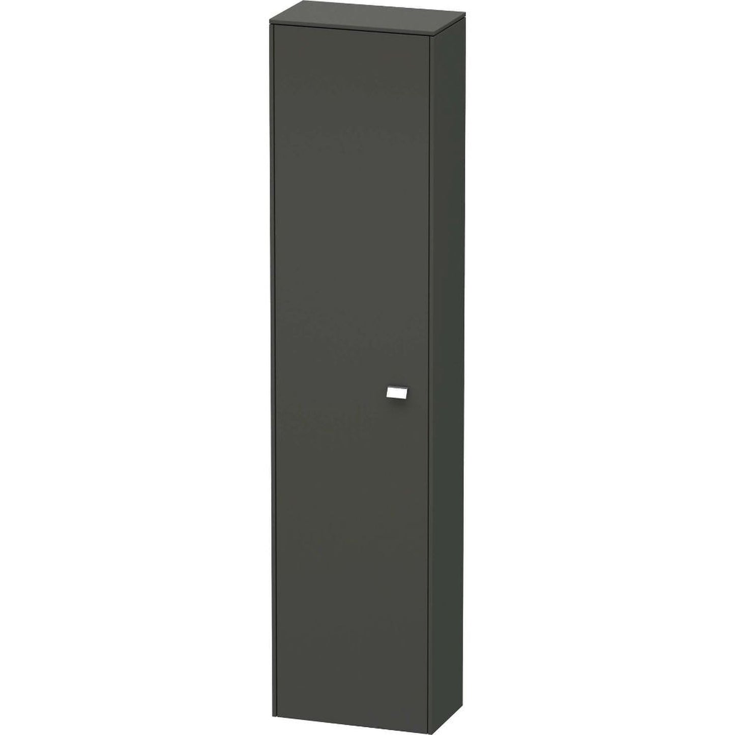 Duravit Brioso 17" x 70" x 9" Tall Cabinet With Left Door in Graphite Matt and Chrome Handle