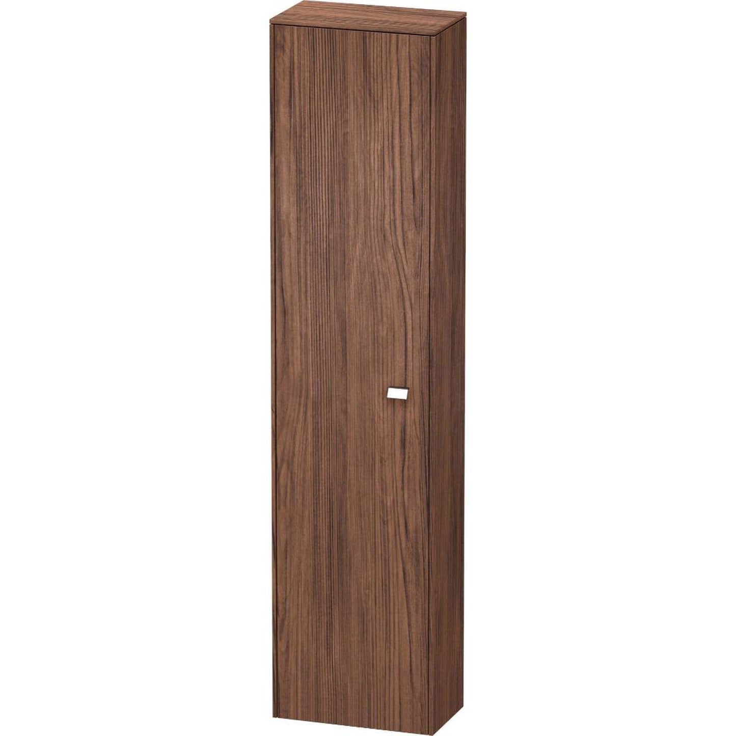 Duravit Brioso 17" x 70" x 9" Tall Cabinet With Left Door in Walnut Dark and Chrome Handle