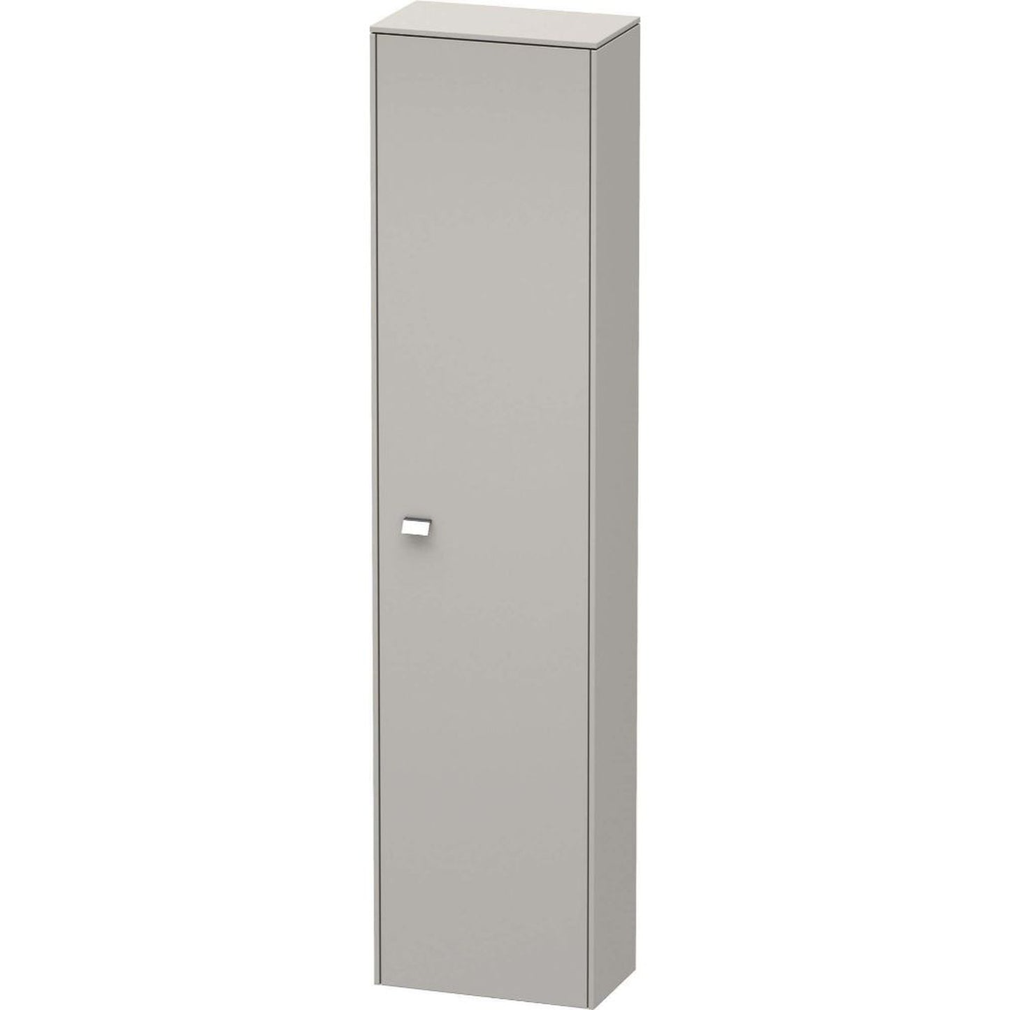Duravit Brioso 17" x 70" x 9" Tall Cabinet With Right Door in Concrete Grey Matt and Chrome Handle