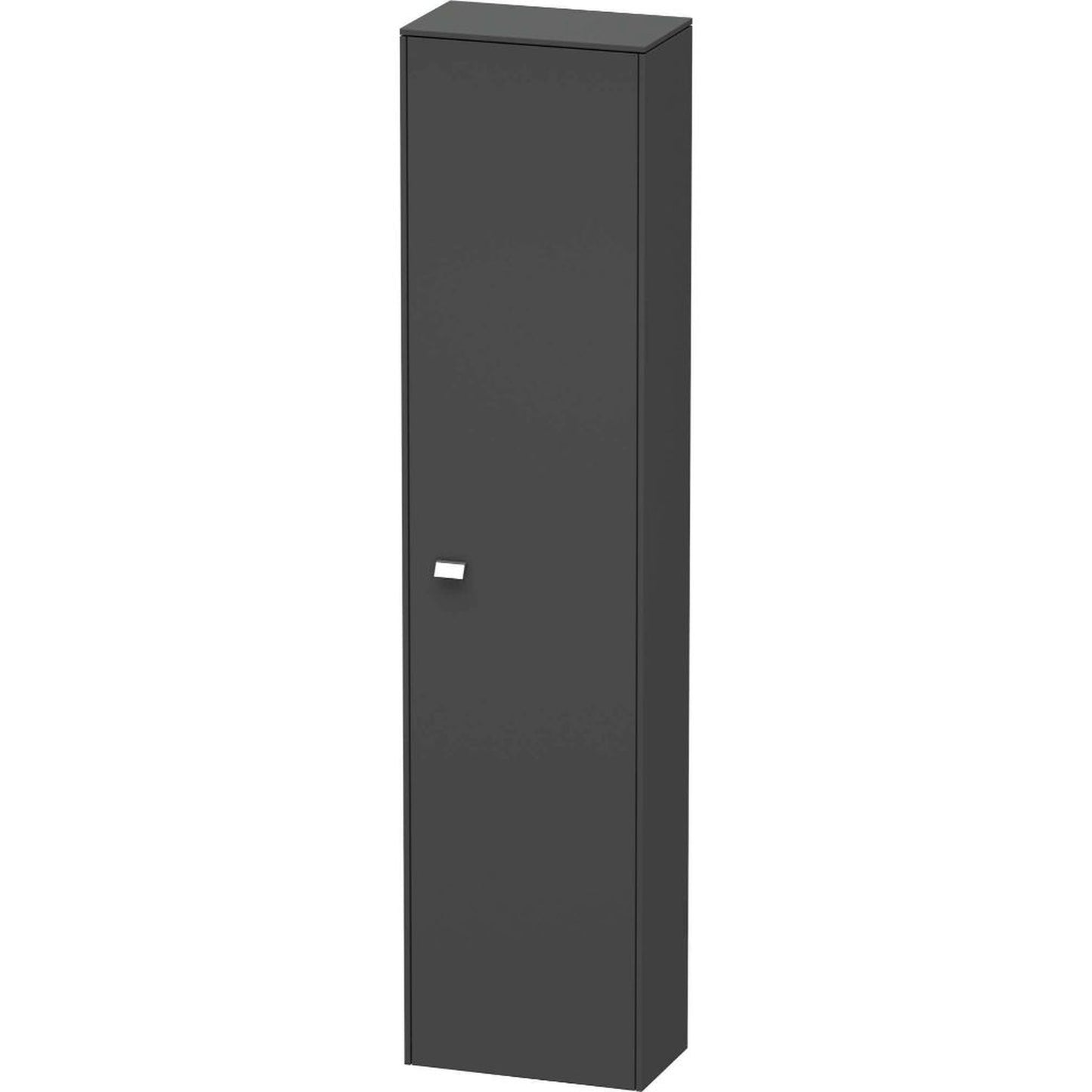 Duravit Brioso 17" x 70" x 9" Tall Cabinet With Right Door in Graphite Matt and Chrome Handle