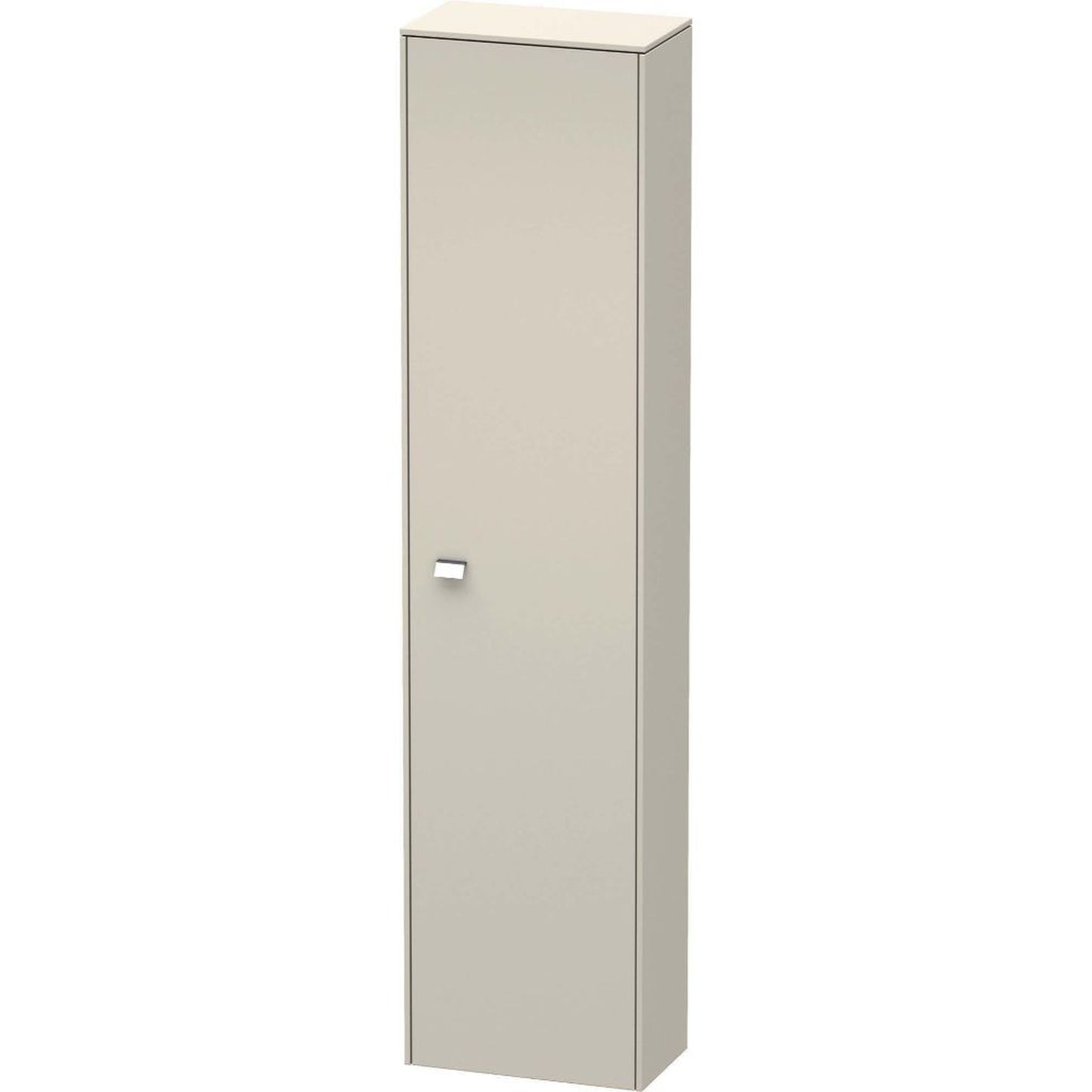 Duravit Brioso 17" x 70" x 9" Tall Cabinet With Right Door in Taupe and Chrome Handle