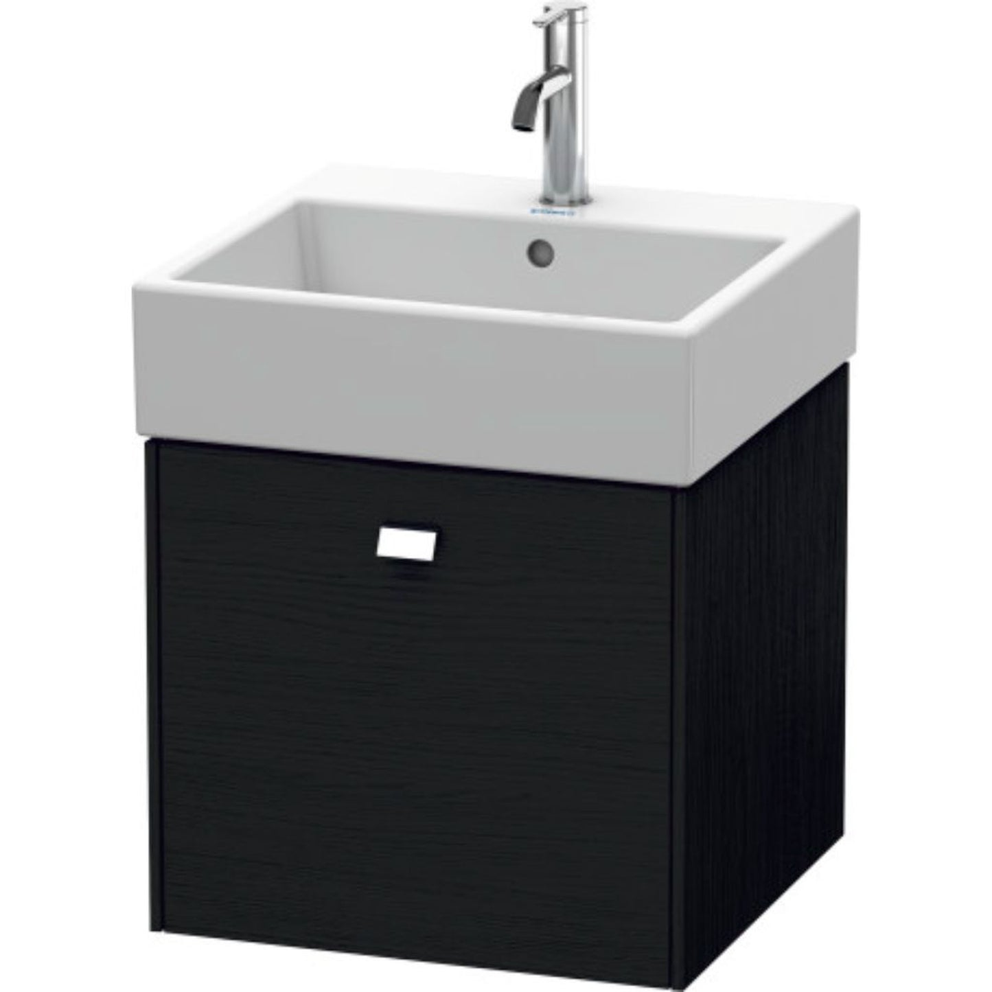 Duravit Brioso 19" x 17" x 18" One Drawer Wall-Mount Vanity Unit in Black Oak and Chrome Handle
