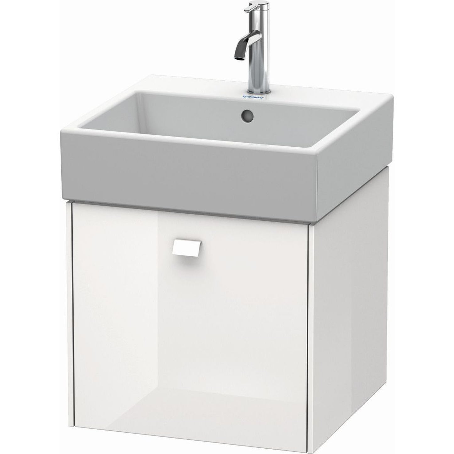 Duravit Brioso 19" x 17" x 18" One Drawer Wall-Mount Vanity Unit in White High Gloss