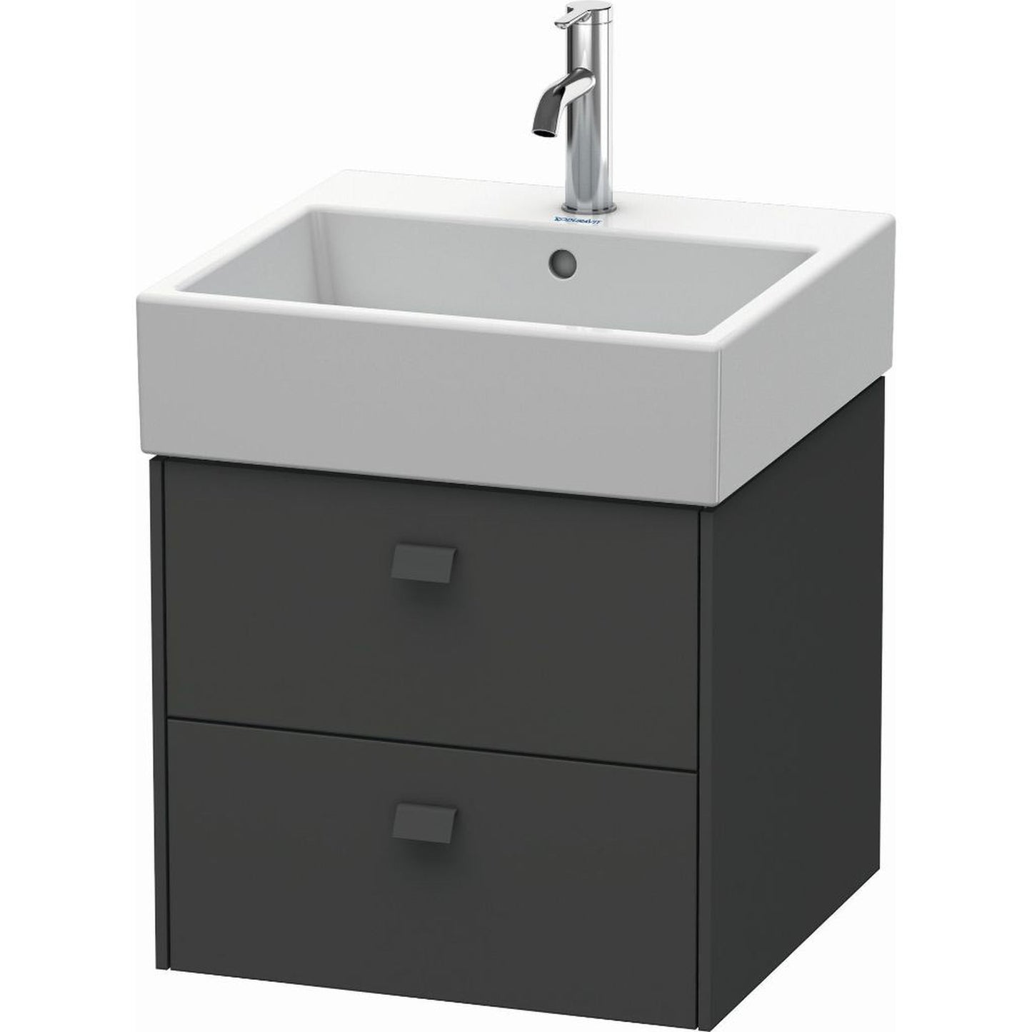 Duravit Brioso 19" x 17" x 18" Two Drawer Wall-Mount Vanity Unit in Graphite Matt