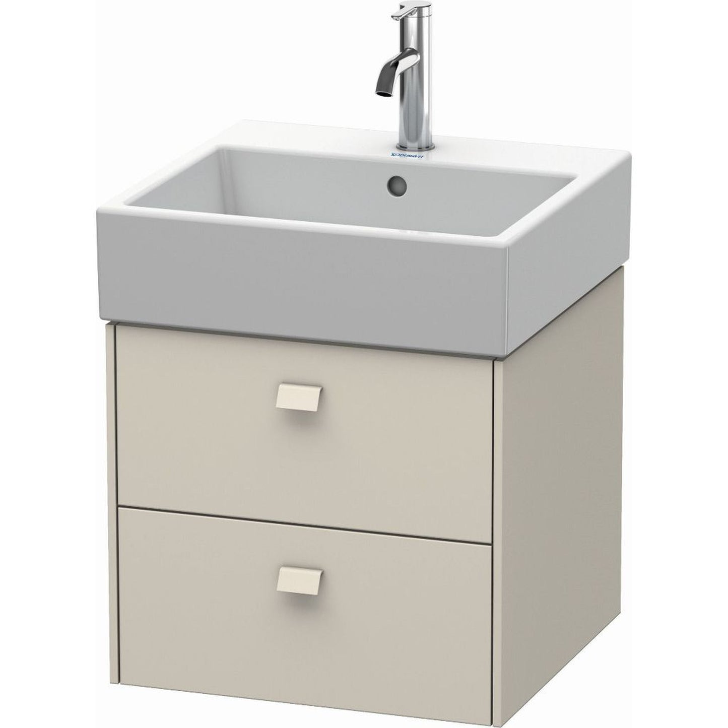 Duravit Brioso 19" x 17" x 18" Two Drawer Wall-Mount Vanity Unit in Taupe